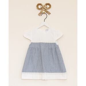 Newness Pinstripe Baby Dress with Crochet Trim / 18-24 months